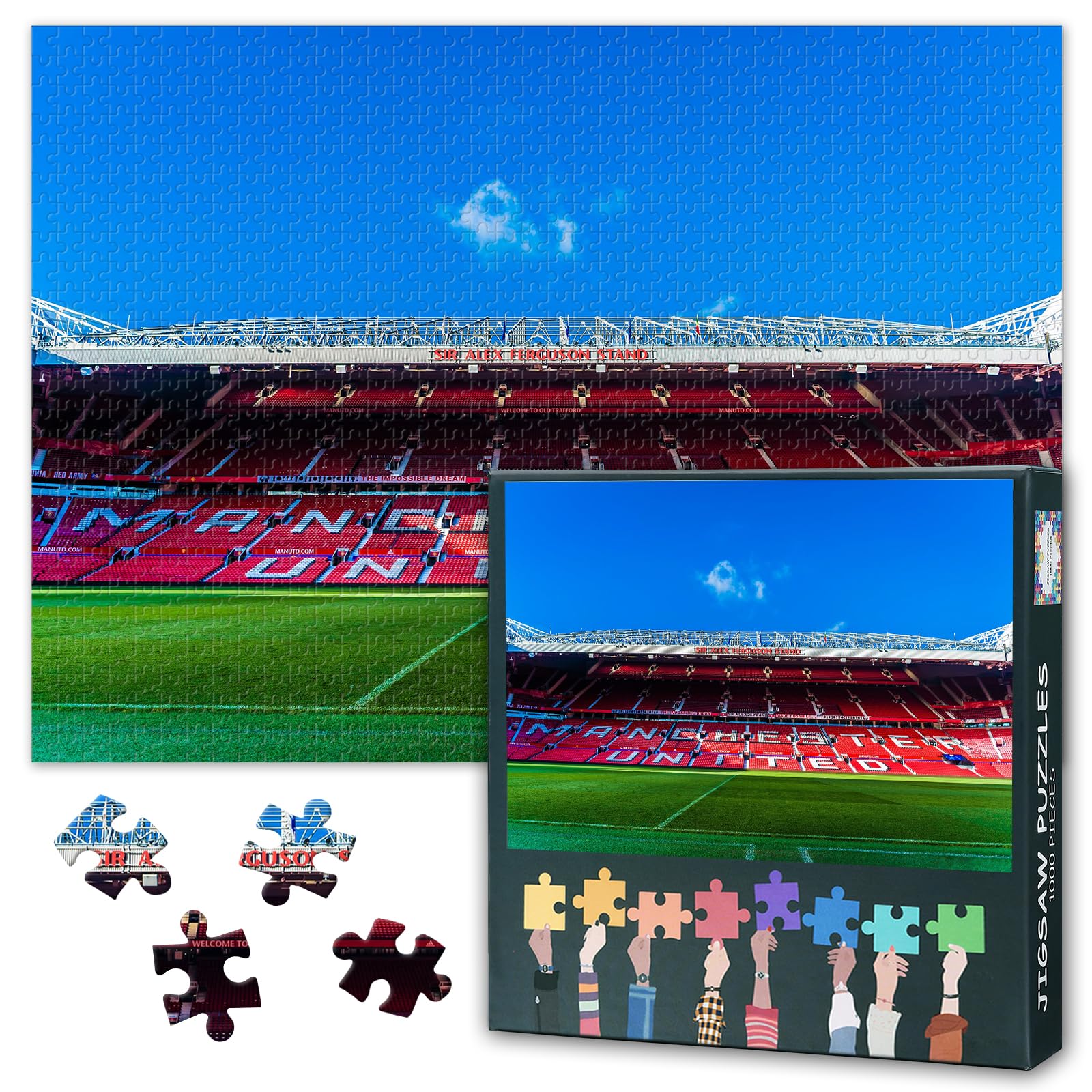 Adult Puzzle 1000 Pieces – Inside Manchester United Football Stadium- Large 50x70cm Completed Size | Challenging Yet Relaxing Brain Game for Home or Family Time