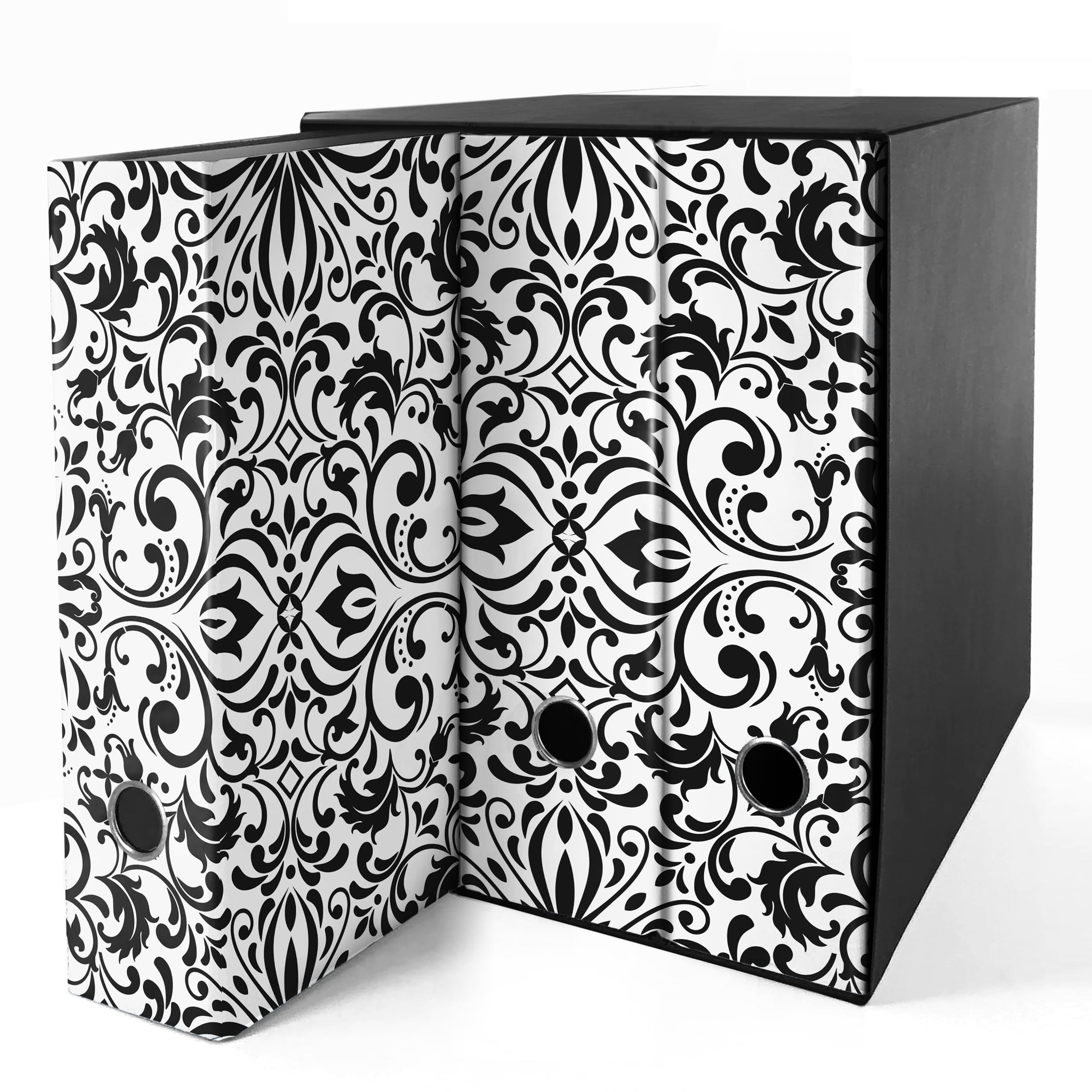 Set da 3 raccoglitori ad anelli - DAMASCO (H31 cm con 2 anelli)