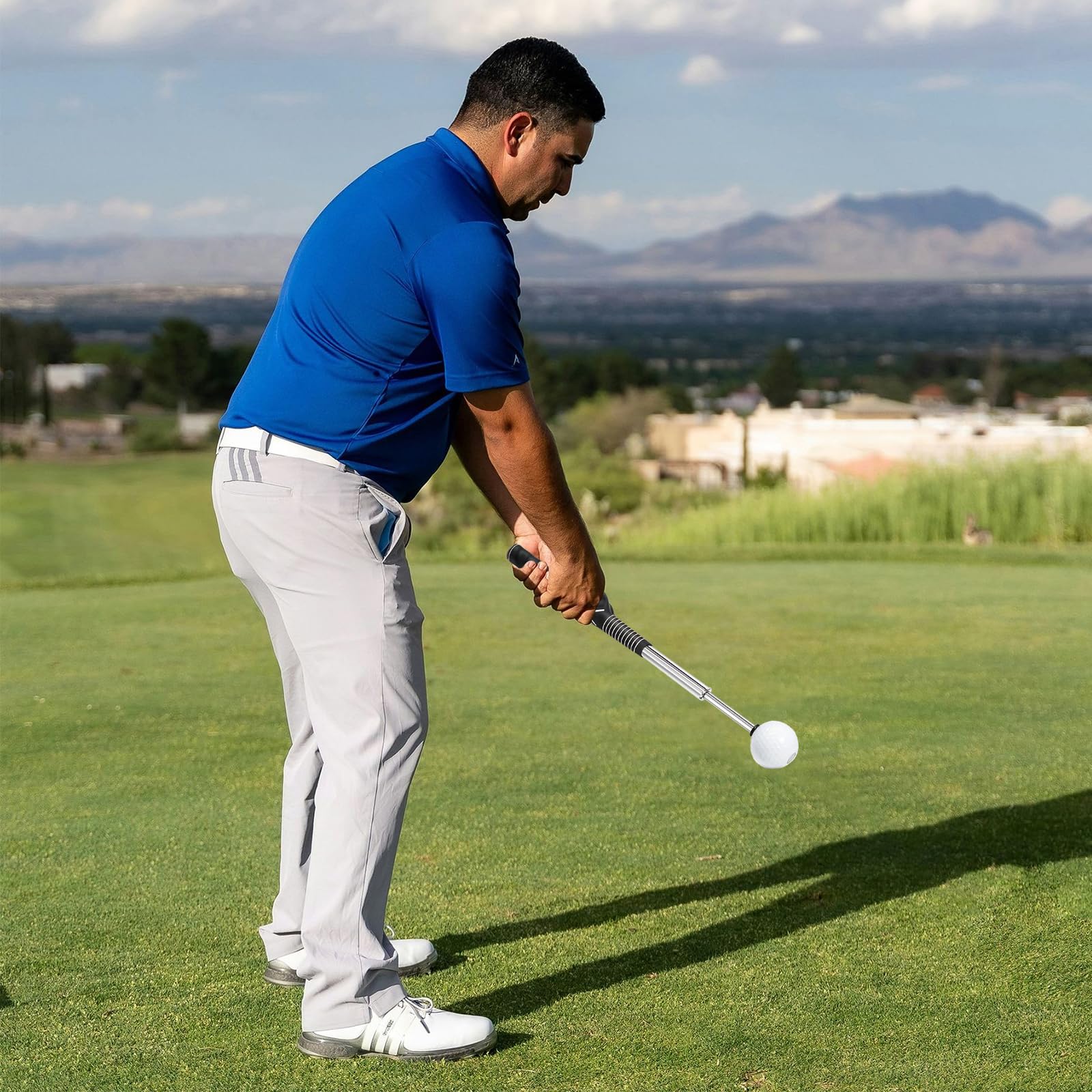 Ausili per L'Allenamento del Golf, Allenatore di Swing da Golf Bastone da Allenamento per La Forza Scalabile per Allenatore di Altalena da Golf Portatile 39-66 Cm Rimbalzo Automatico