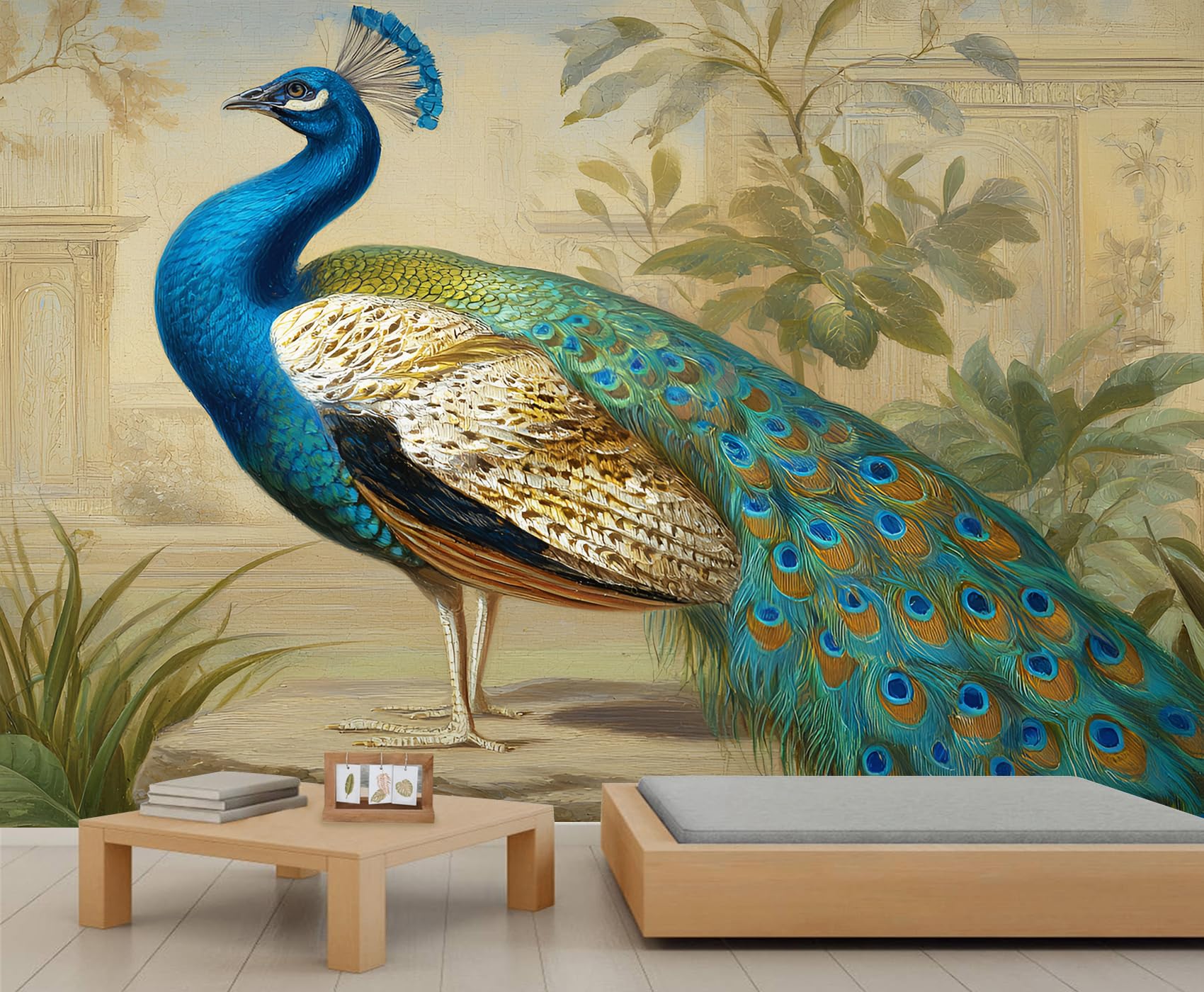 Peacock Wallpapers Vintage Peacock Pattern Wallpaper Retro Wallpaper Murals for Kids Bedroom Living Room Art Paintings Mural 350 X 256 cm