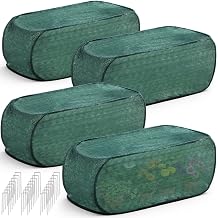 4 Pack 35 x 14 x 16 in Pop up Garden Plant Shade Tent 80% UV Resistant Plant Shade Net Foldable Crop Cage Cloth with Stakes for Outdoor Vegetable Fruit Protector Sun Protection Easy Setup