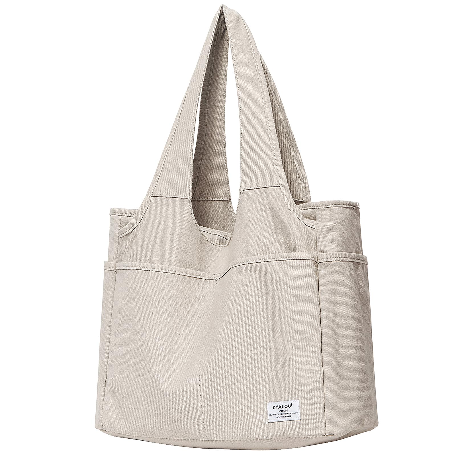Große Canvas Tasche mit reißverschluss für Frauen, Utility Large Canvas Tote Bag with 13 Pockets