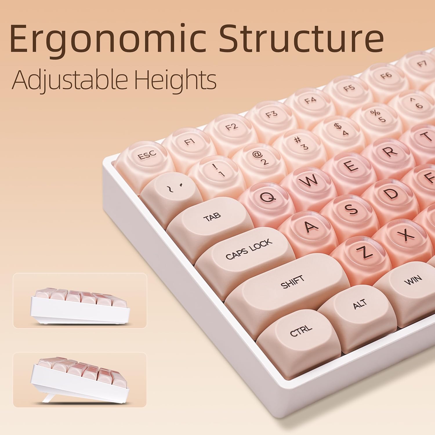 ZORNHER ZH100 Foundation Mechanical Keyboard,98% Pink Creamy Keyboard with Number Pad,Full Size Gaming Keyboard Cute,Jelly MOA Profile Round Keycaps,Creamy Sounding Linear Switches,PC Gaming