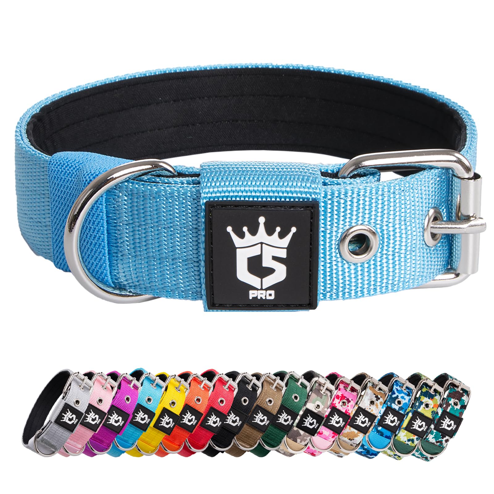 TSPRO Collar Táctico para Perros Ajustable, Collares con Broche de Metal Robusto, de 3,8 cm de Ancho, Duradero y Cómodo para Perros Medianos y Grandes (Camo Rosado M) — view 39