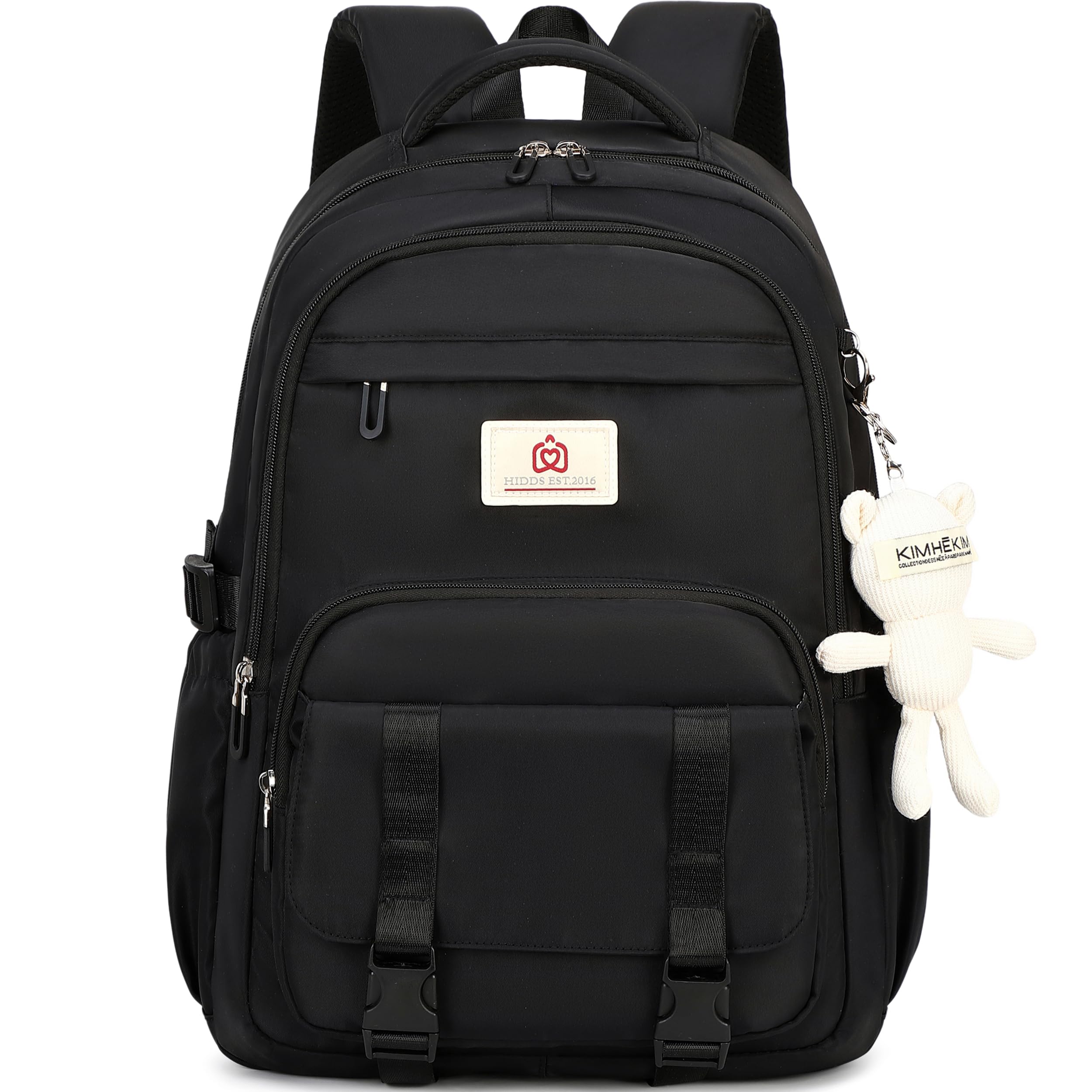 College Backpack Laptop Backpacks 15.6 Inch for Men Women Elementary Middle High School Book Bag For Teens Girls Boys Student Anti Theft Travel Daypack Large Bookbags-Black