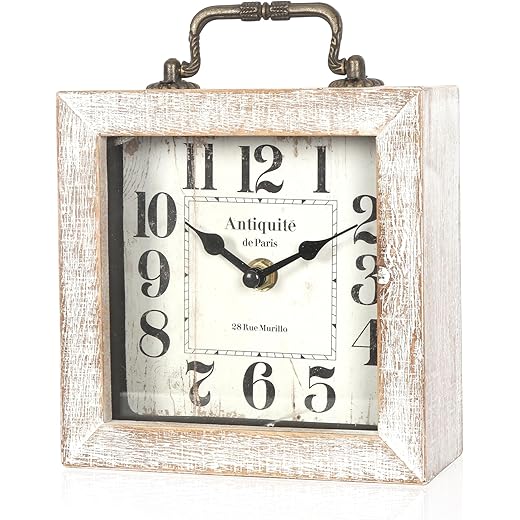 Small Vintage Wooden Table Mantel Clock