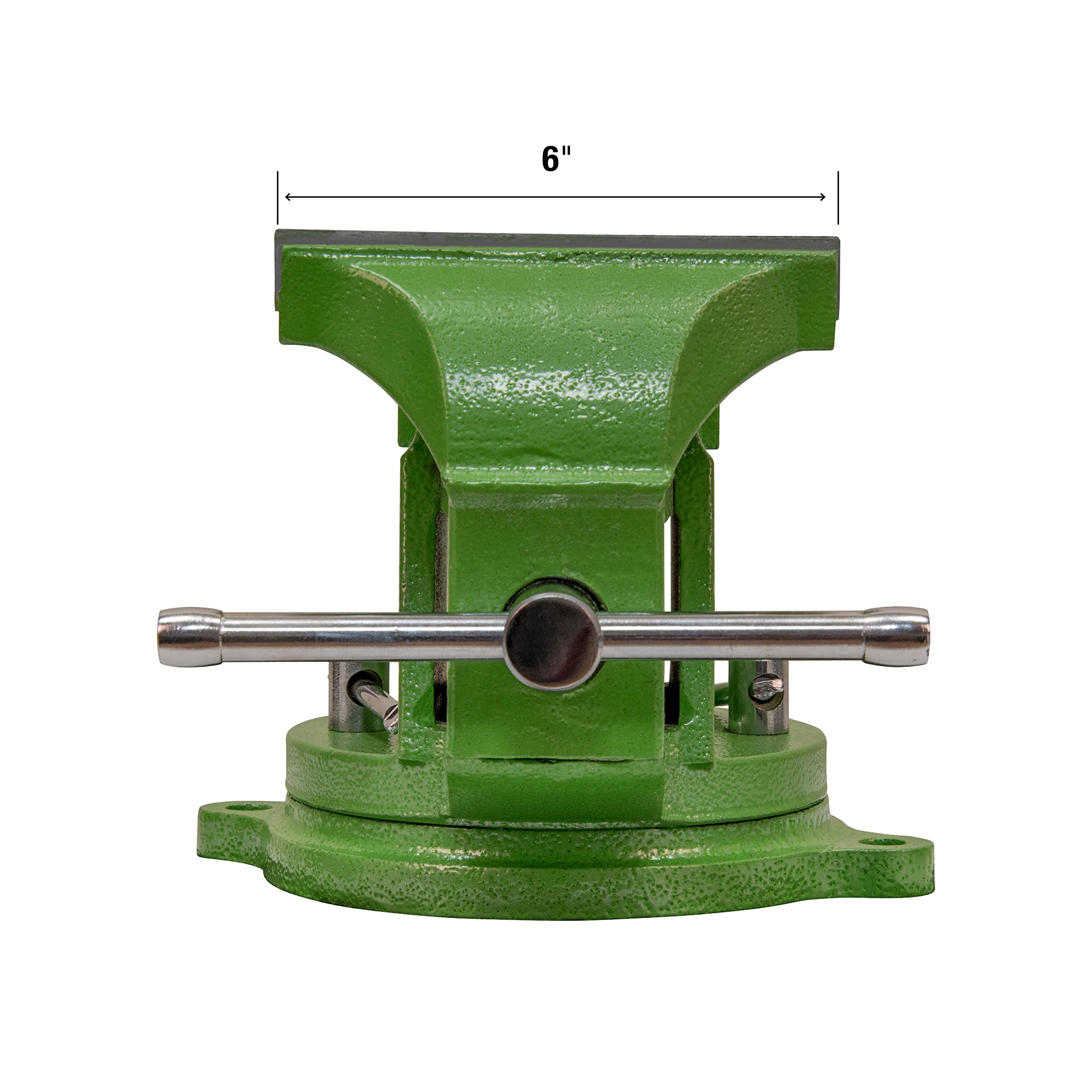 OEMTOOLS 24218 6-Inch Bench Vise with Swivel Base, Table Vise, 6-Inch Workbench Vise, Bench Vise 6-Inch Heavy Duty Swivel Base, Woodworking Bench Vise