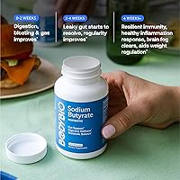 Vista 6 de BodyBio Butirato - Postbiótico para la Salud Intestinal, Apoyo Digestivo, Alivio de Hinchazón, Gas y Estreñimiento, Reparación de Intestino