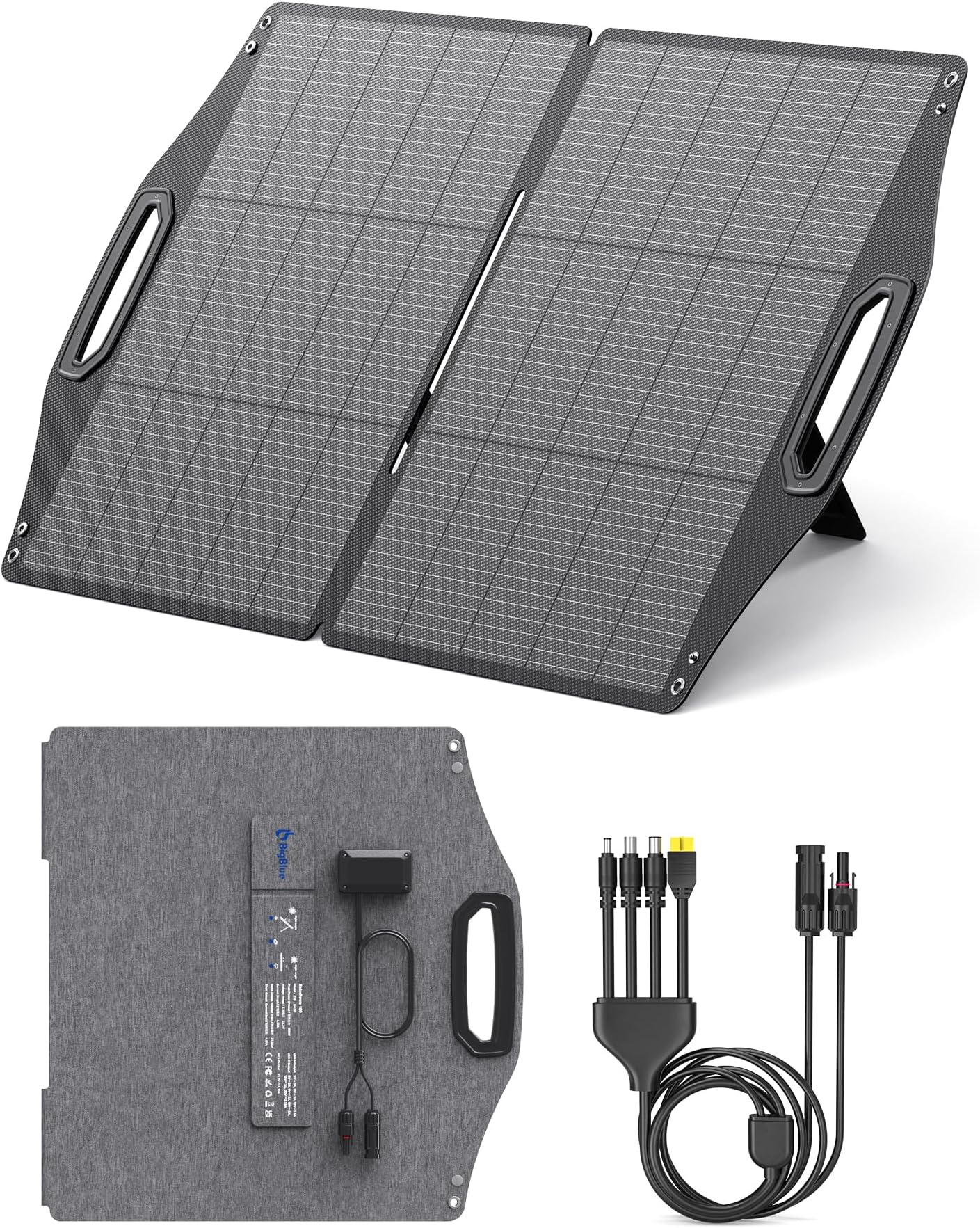 100W Solar Panel w/USB-C(45W PD)+USB-A(Fast Charging 18W) & MC-4 Ports, IP68 Waterproof, Camping Essentials, Folding Portable Solar Charger w/Kickstand for Power Stations, Phones, Tablets