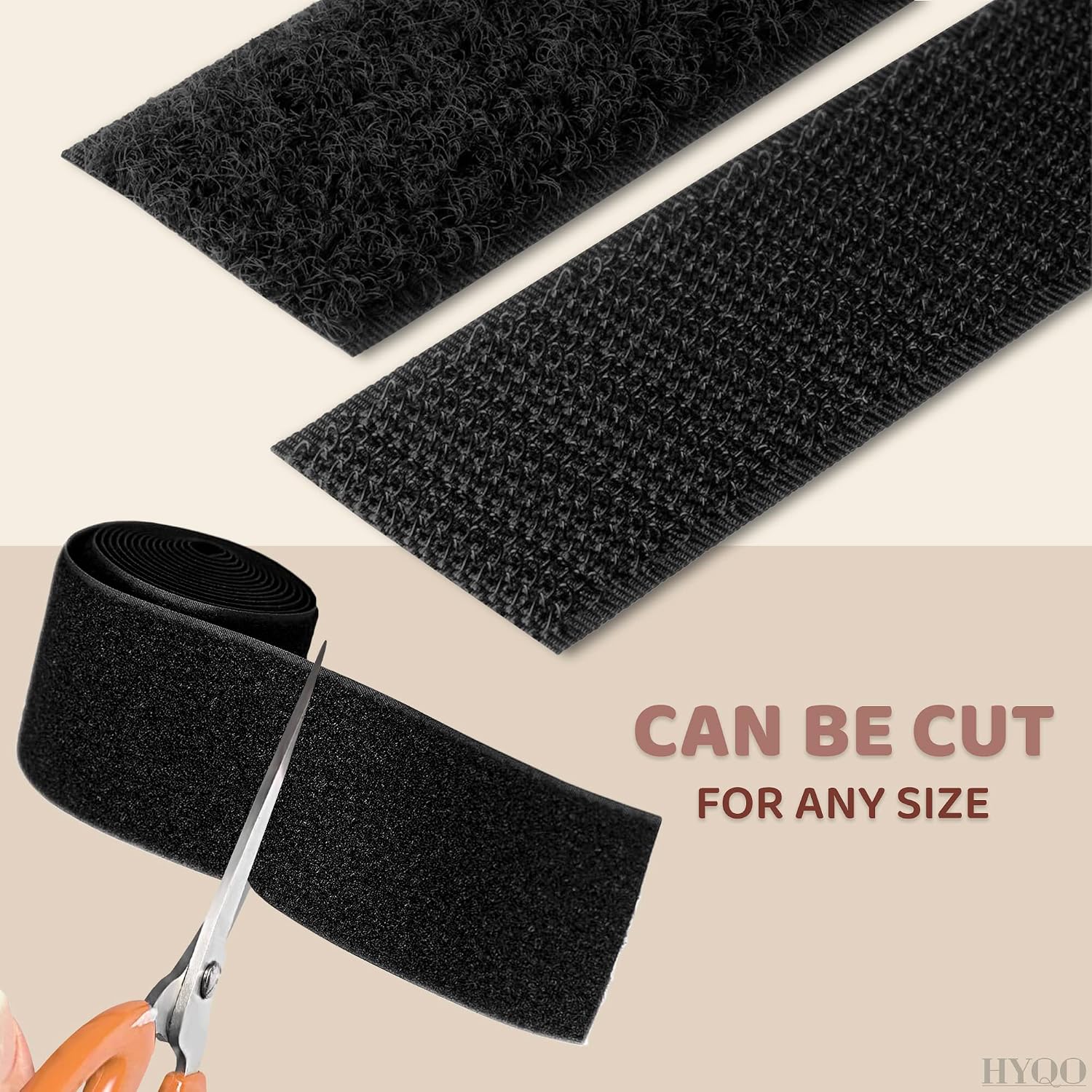 4 in Wide x 12 in Total Hook and Loop Tape Black – 1 ft Roll You Can Cut to Size, Not 12 ft – Non Adhesive Nylon Strips for Quick & Easy Fastening, Industrial Mounting, DIY Projects & Clothes Sewing