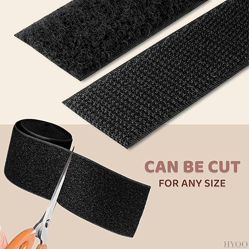 Miniatura 4 de Cinta de velcro de 4 pulgadas, color negro (4 x 12 pulgadas), tiras no adhesivas para una fijación rápida y fácil, montaje industrial, proyectos de