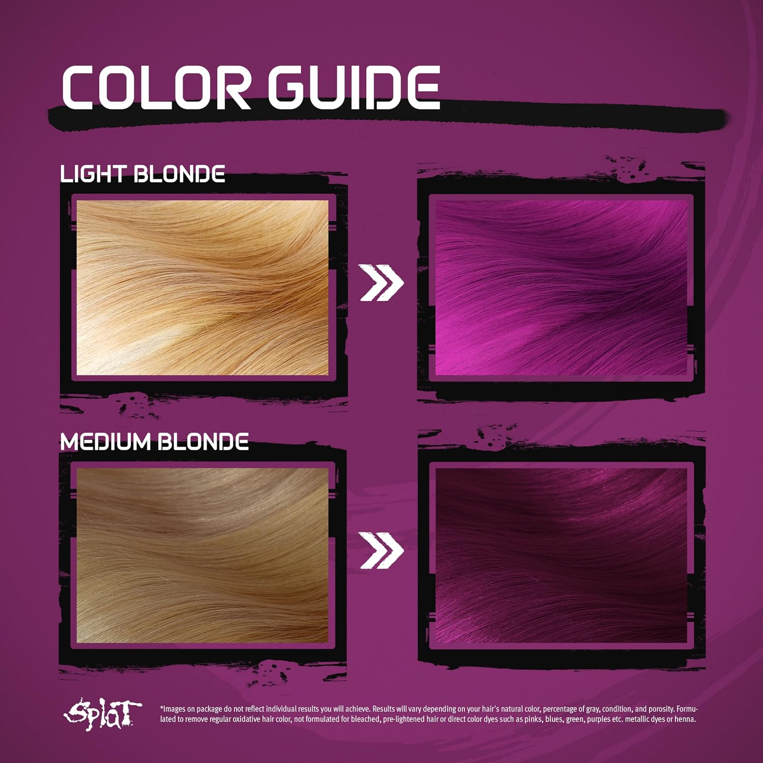 Splat Berry Blast Semi Permanent Hair Dye Kit with Bleach, 1 Application, Includes Purple Pink Hair Dye, Oxide & Bleach Powder, Vegan & Cruelty Free Hair Color