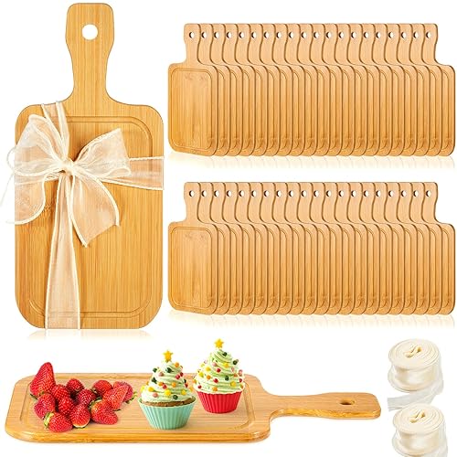 Kigley 20 Pcs Mini Charcuterie Boards Small Bamboo Cutting Board