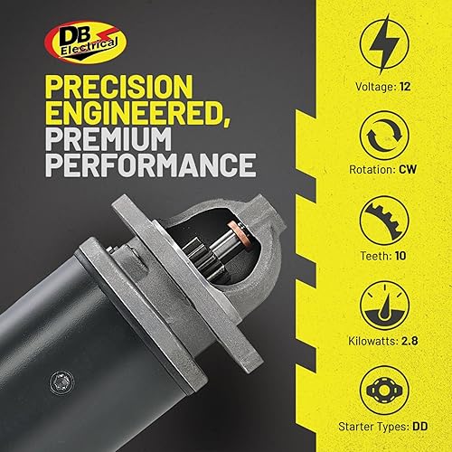 Miniatura 8 de DB Electrical Motor de arranque 410-30044 compatible con/reemplazo para Ford Farm Diesel Tractor 2000 3000 4000 5000, retroexcavadora de casos, New