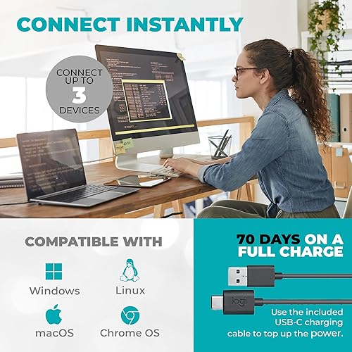 Miniatura 6 de Logitech MX Master 3S - Mouse inalámbrico con alfombrilla negra y paño de microfibra, Logitech MX Master 3 S Mouse para Mac OS Windows Chrome Linux