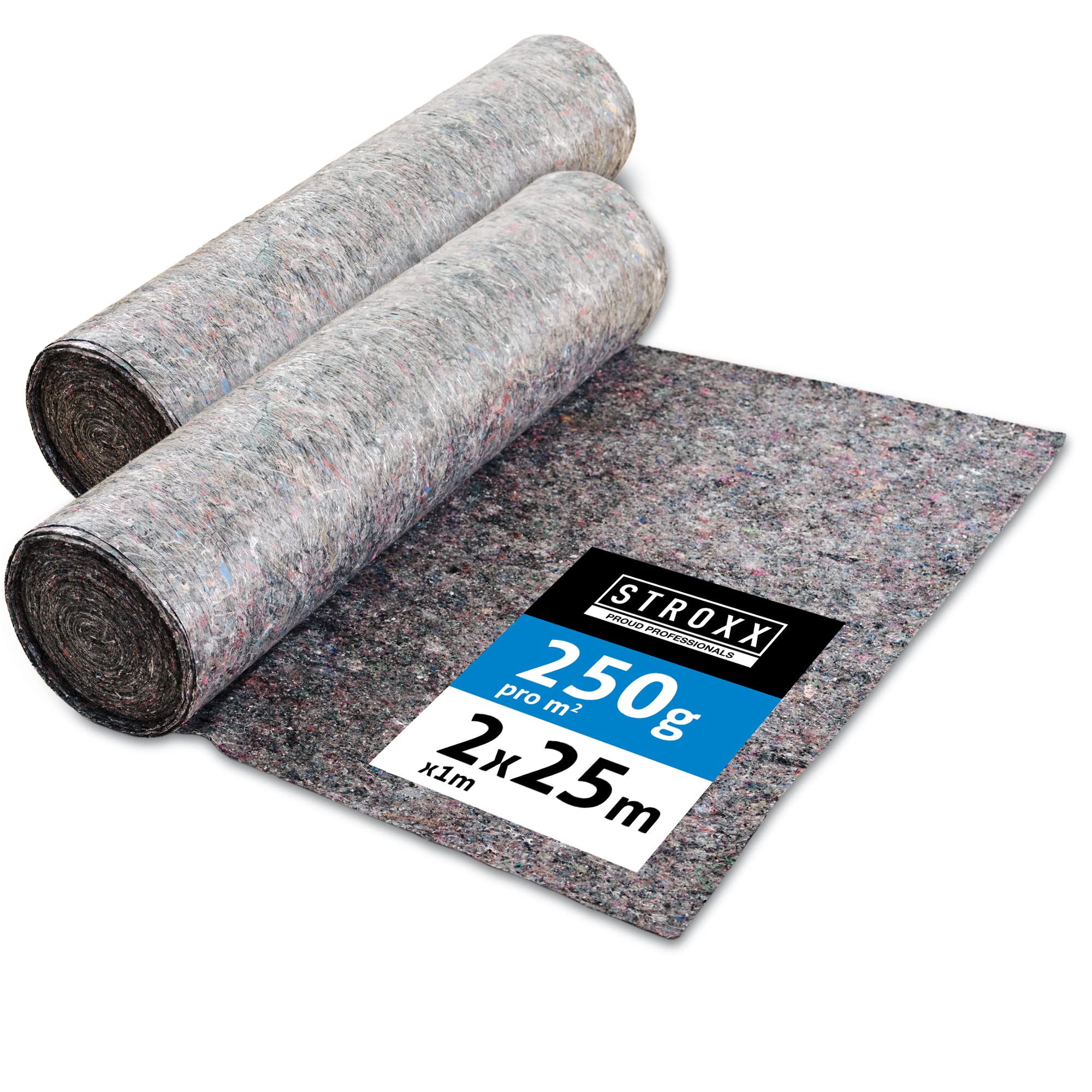 STROXX – Malervlies 2 x 25m mit 250g/m² – Abdeckvlies in Profi-Qualität mit PE Anti-Rutsch Beschichtung – extra starkes Schutzvlies – mehrfach verwendbar