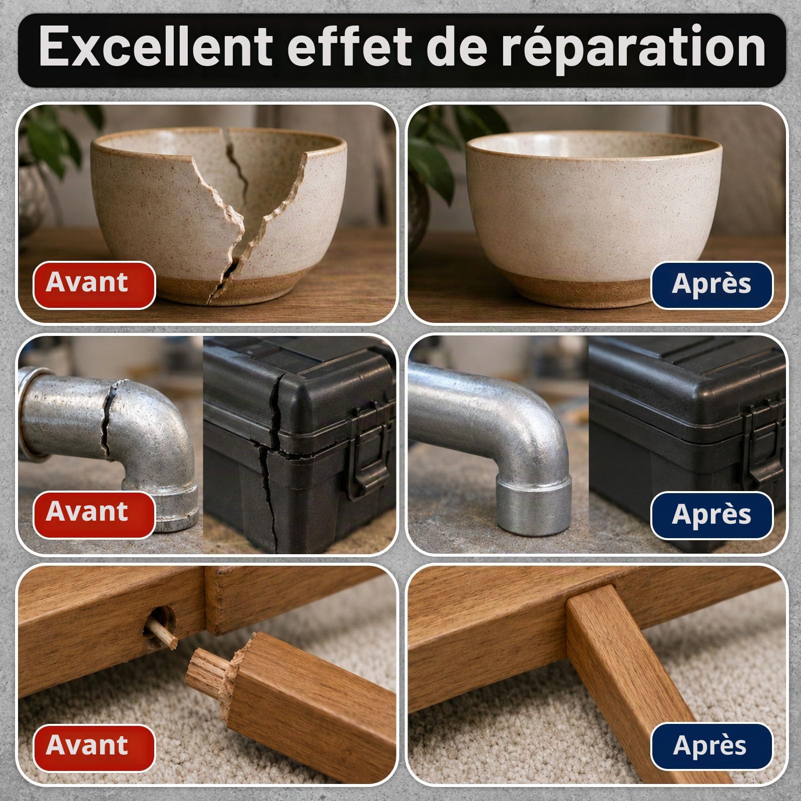 Colle époxy 5 minutes 250 ml, colle bi-composante, durcissement rapide, résine époxy transparente à 2 composants, colle universelle pour chaque application