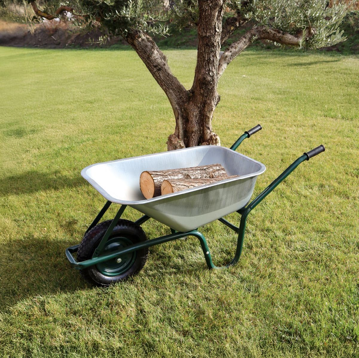 Linxor - Brouette de Jardin, de Chantier Tout Terrain - 75 L - 160 Kg - Acier galvanisé