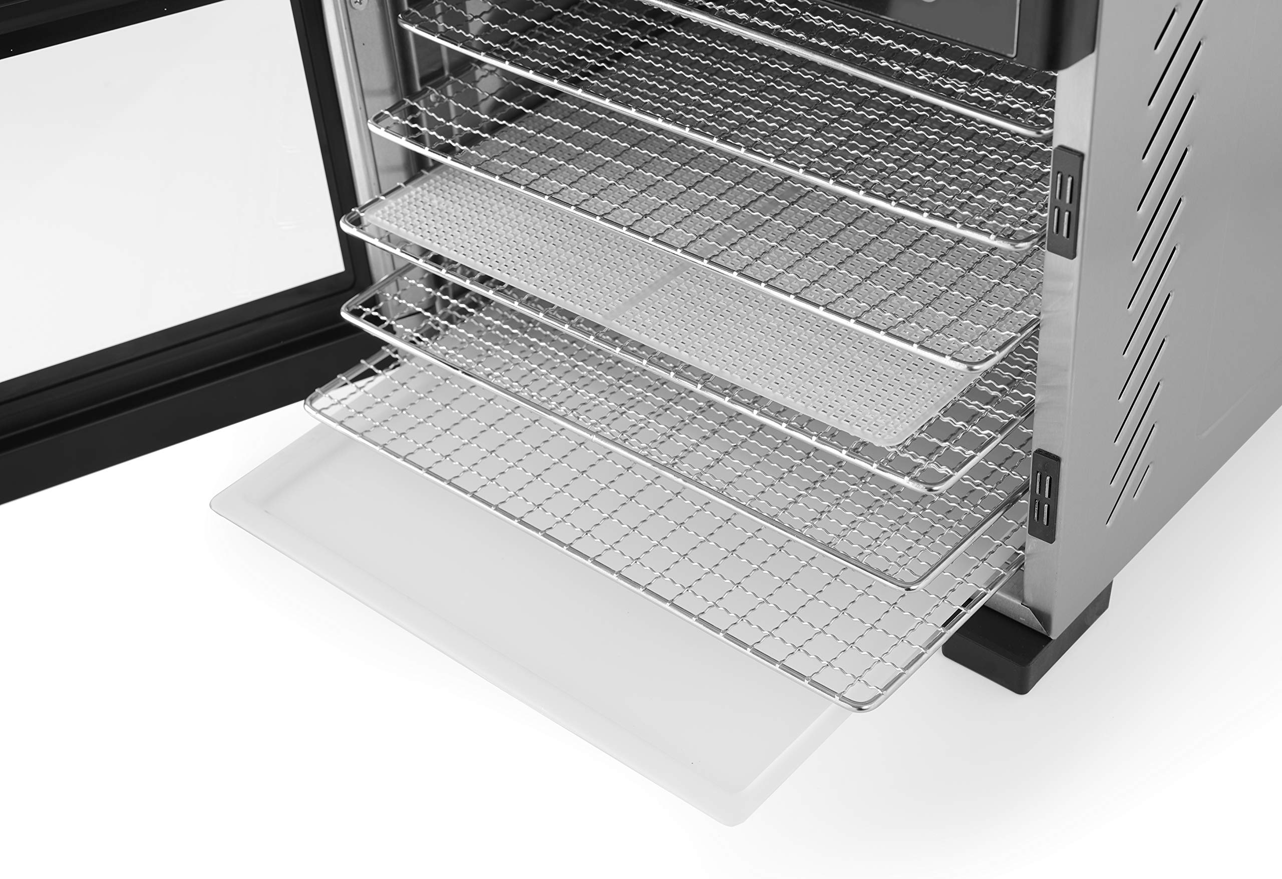 HENDI Essiccatore alimentare, con 6 griglie, per l’essiccazione di frutta, verdura e carne, timer, intervallo di temperatura da 35º a 75ºC, 230V/600W, 340x450x(H)311mm, acciaio inossidabile