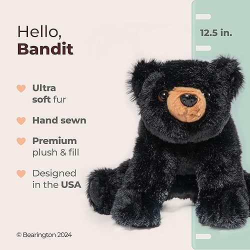 Vista 13 de Bearington Lil' Smokie - Oso de peluche pequeño, 9 pulgadas, oso de peluche Lil' Smokie de 9",13" Asher,7" Lil' Huck,12.5" Baby Bandit,Scout