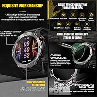 Vista 4 de Reloj inteligente militar para hombre (recepción de llamadas/dial), reloj inteligente táctico impermeable al aire libre Bluetooth, llamadas diarias