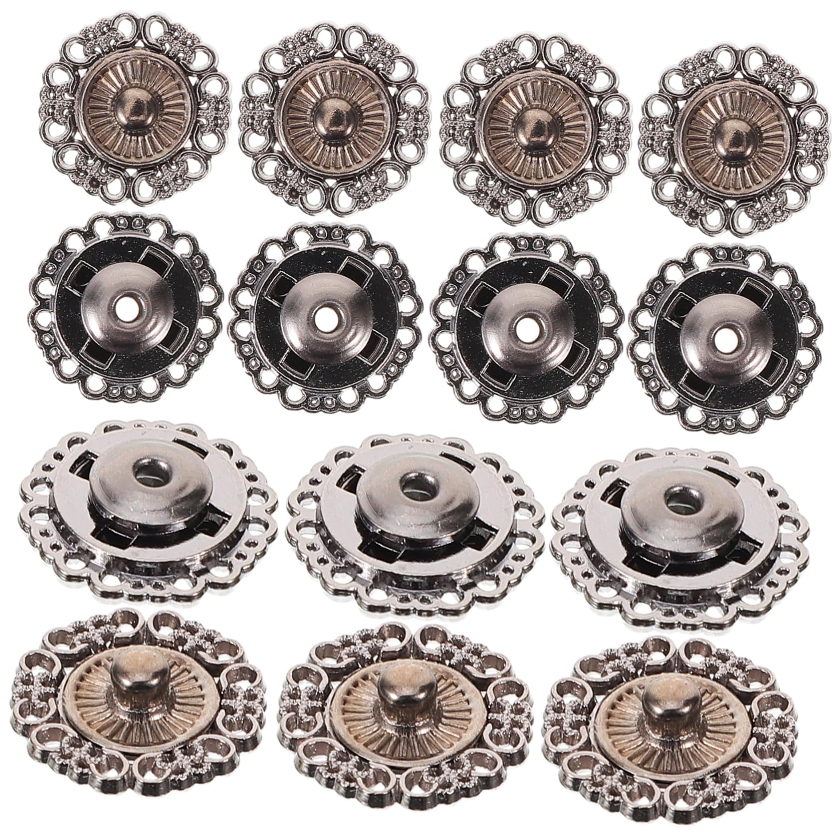 Uonlytech 5 Series Botones A Presión Semental Cubierta De Ropa Botones Para Ropa Botones De Presión Pequeño Broches Para Coser Botones Para Manualidades Aleación De Zinc Negro 25 Piezas X 5