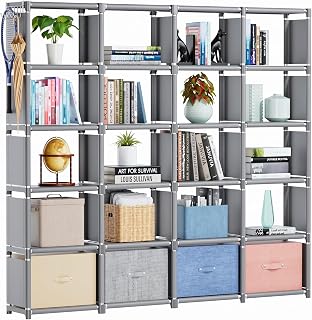 Mavivegue 20 Cube Book Shelf, Storage Organizer, Large DIY Bookcase-Grey