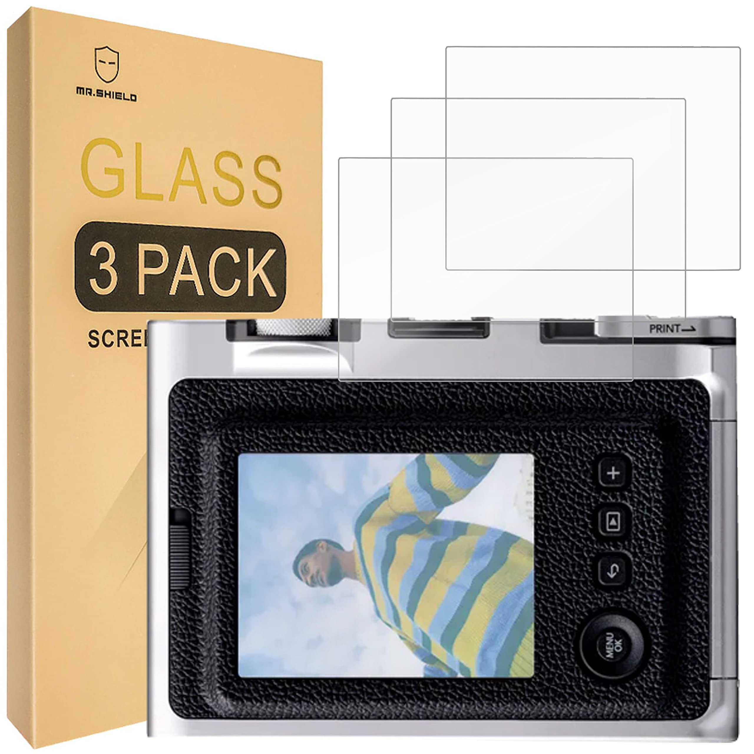 Mr.Shield 3 Sztuki Hartowane Szkło do Fujifilm Instax Mini Evo/X-PRO1 | Ochraniacz Ekranu Odporny na Zarysowania HD Przejaśniać Hartowane szkło 9H