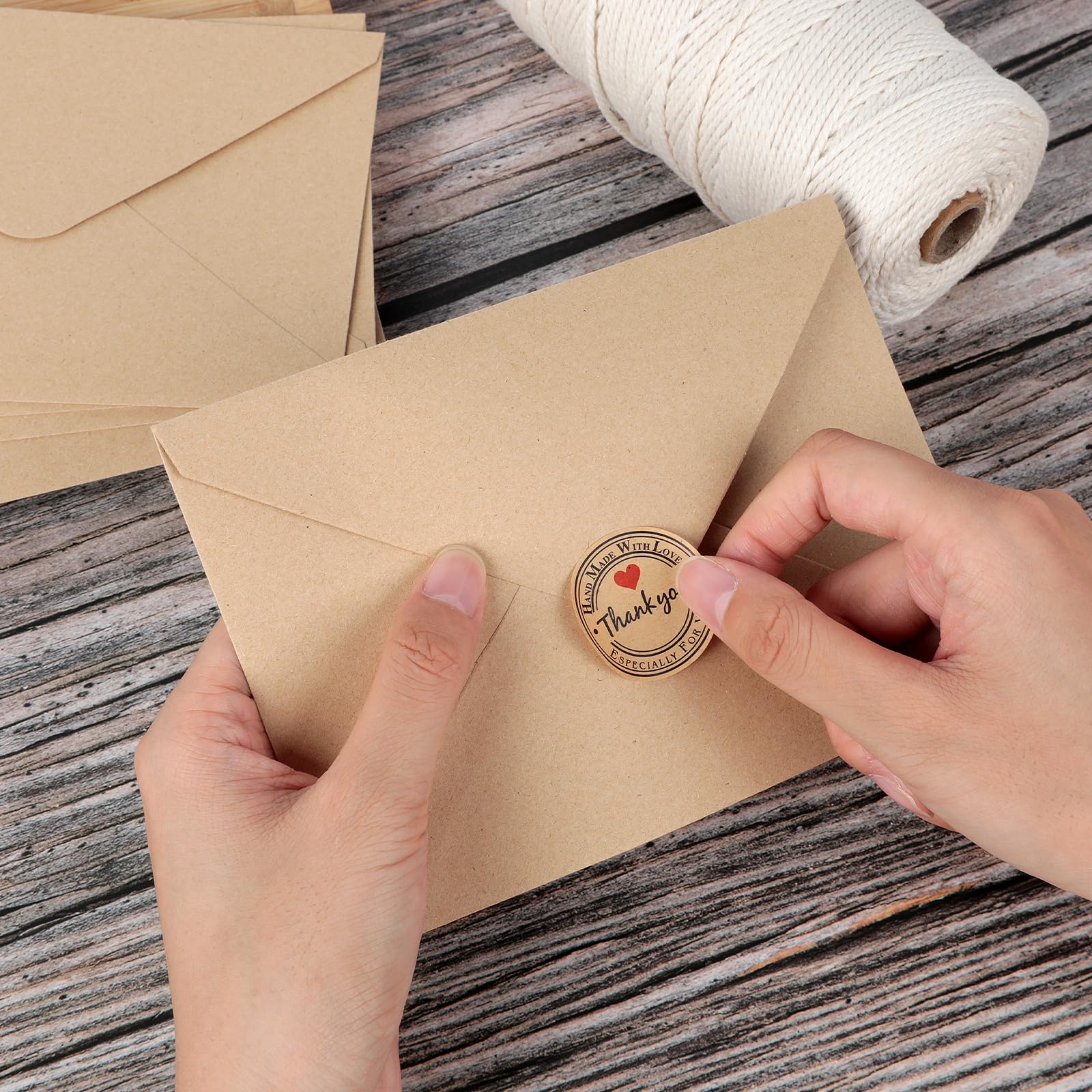 Buste in Carta Kraft 50 Pezzi 120 g/m² 12.5x17.5 cm Marrone Vintage con Lembo a Punta