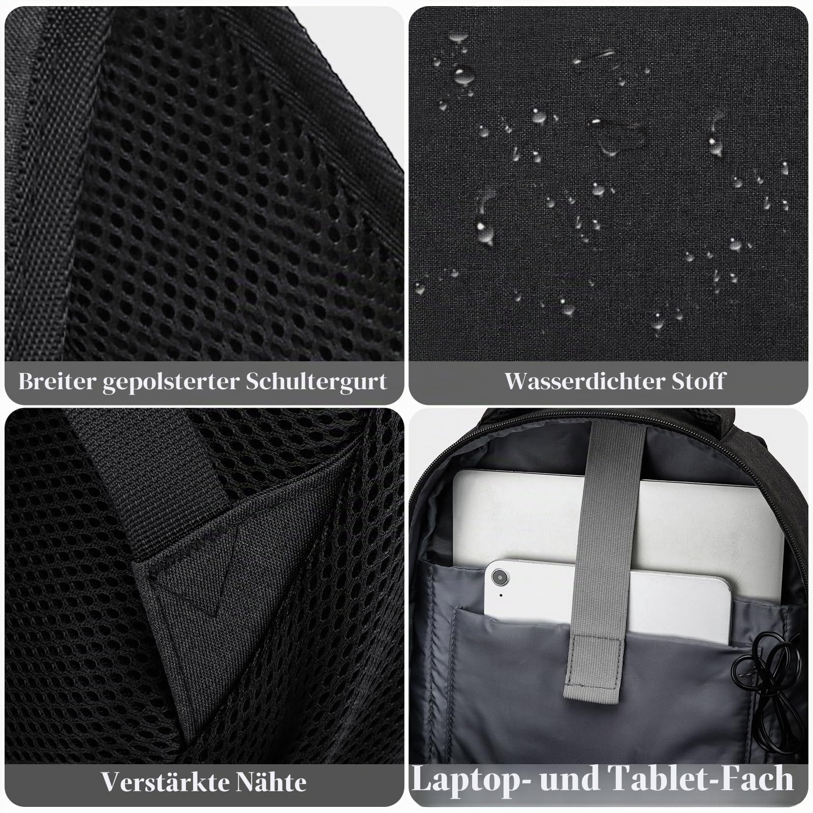 kadilong Schulrucksack Mädchen Rucksack Damen 15,6 Zoll Laptop für Uni, Schultasche Schulranzen mit USB Ladeanschluss Lehrertasche für Arbeit Business Reisen Studenten