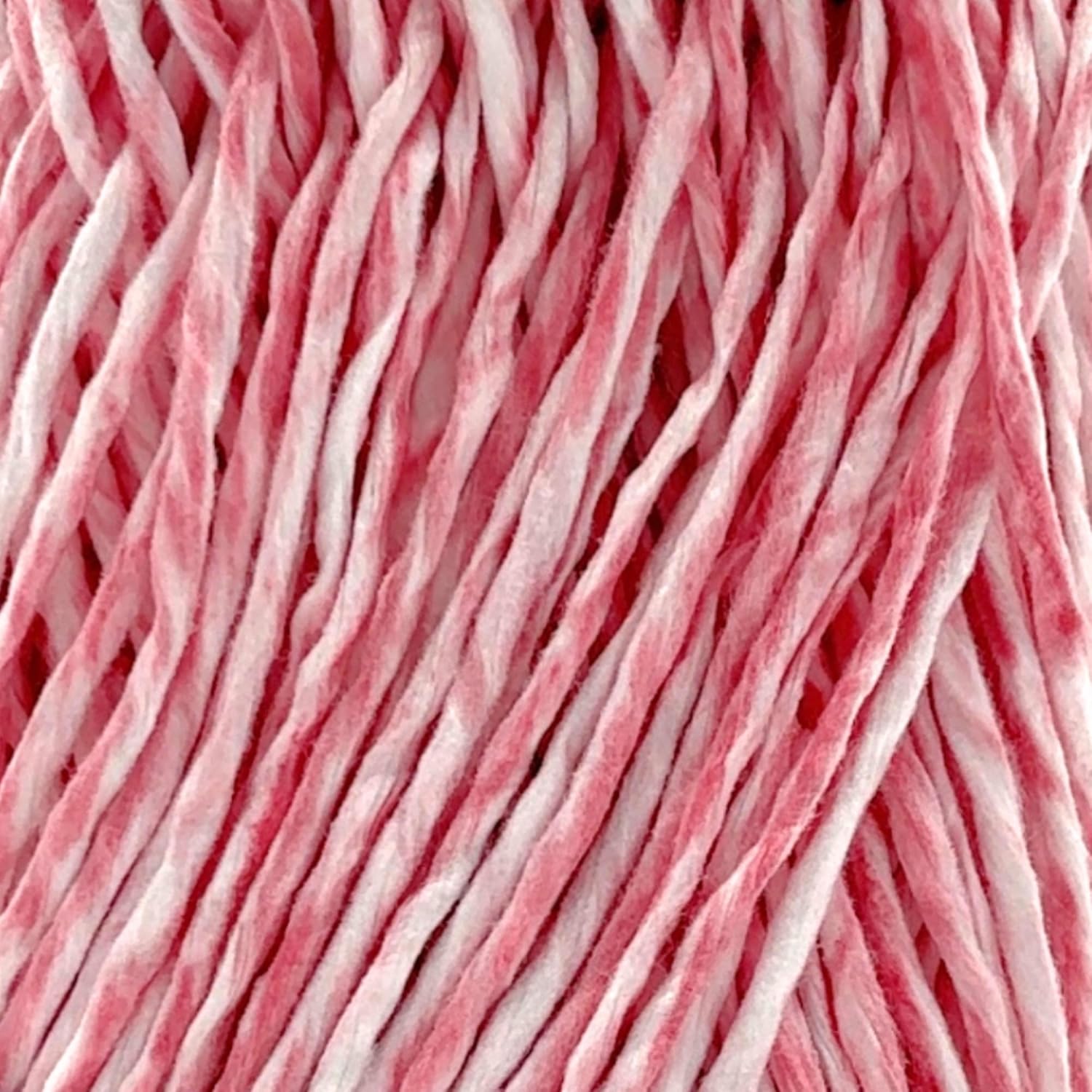 Sensy Softee Raffia Twisted Tape Yarn - Soft Craft Yarn, 3.5 oz, 109 Yards, 100% Polyester, Gauge 4 Medium (Pink Batik)
