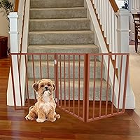 Vista 2 de PETMAKER Pet Gate - Puerta para perros para puertas, escaleras o casa - Independiente, plegable, estilo acordeón, valla de madera para perros