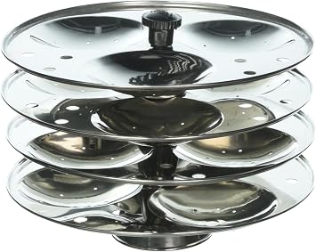 Tabakh 4-Rack Stainless Steel Hawkins Type Idli Stand, Makes 12 Idlys