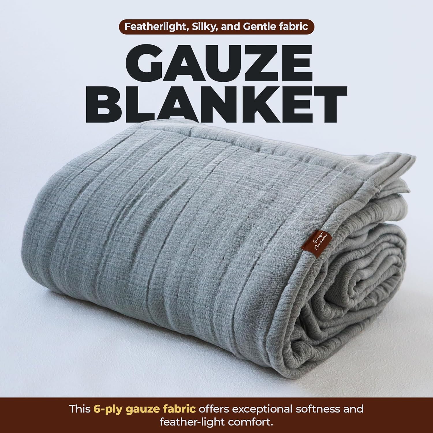 Toronto 6-Ply Cotton Gauze Blanket, Ultra Soft, Breathable, and Temperature-Regulating and Water Absorbency, Ideal for All Seasons (Olive, Queen)