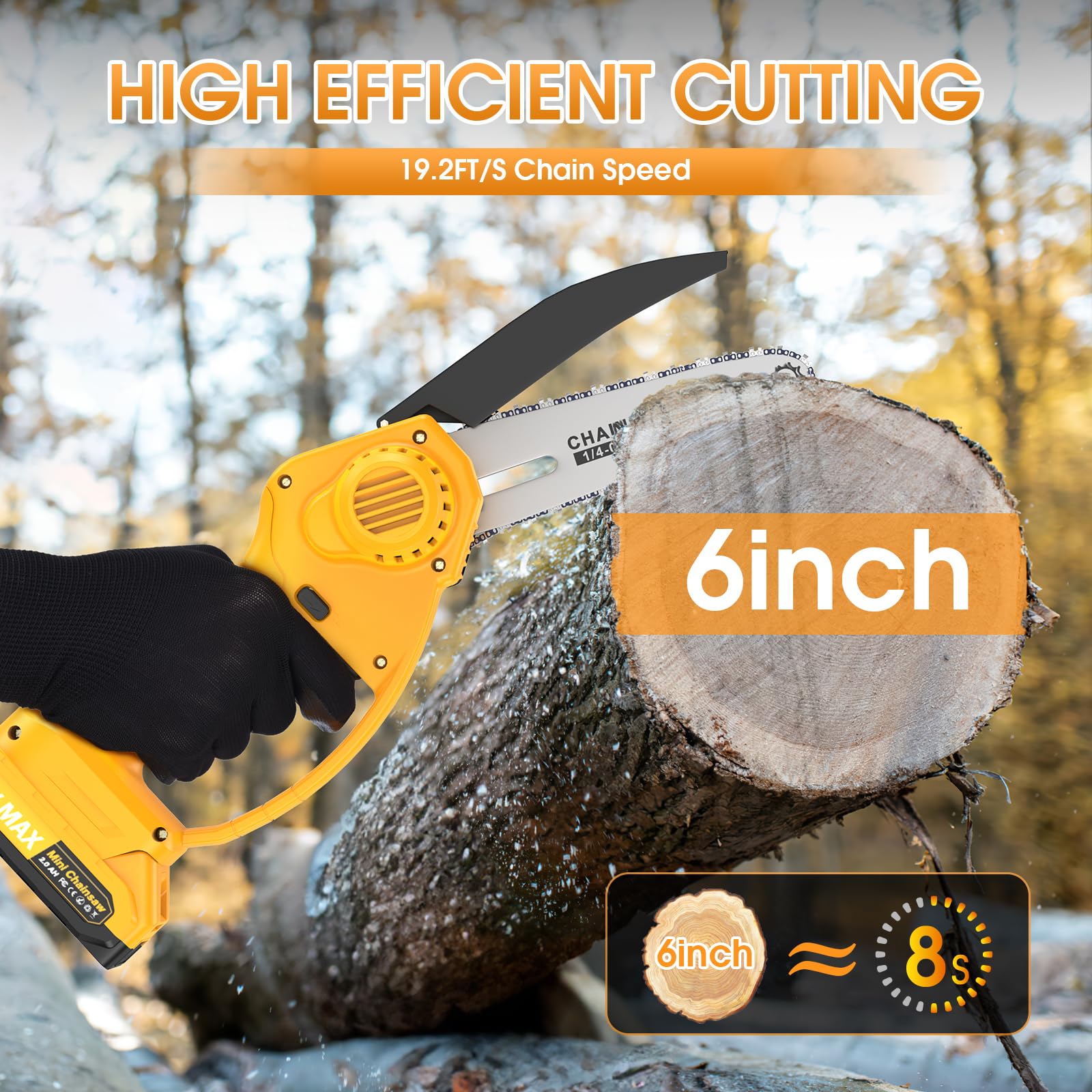 Snapklik.com : Mini Chainsaw, 6 Inch Portable Electric Chainsaw ...