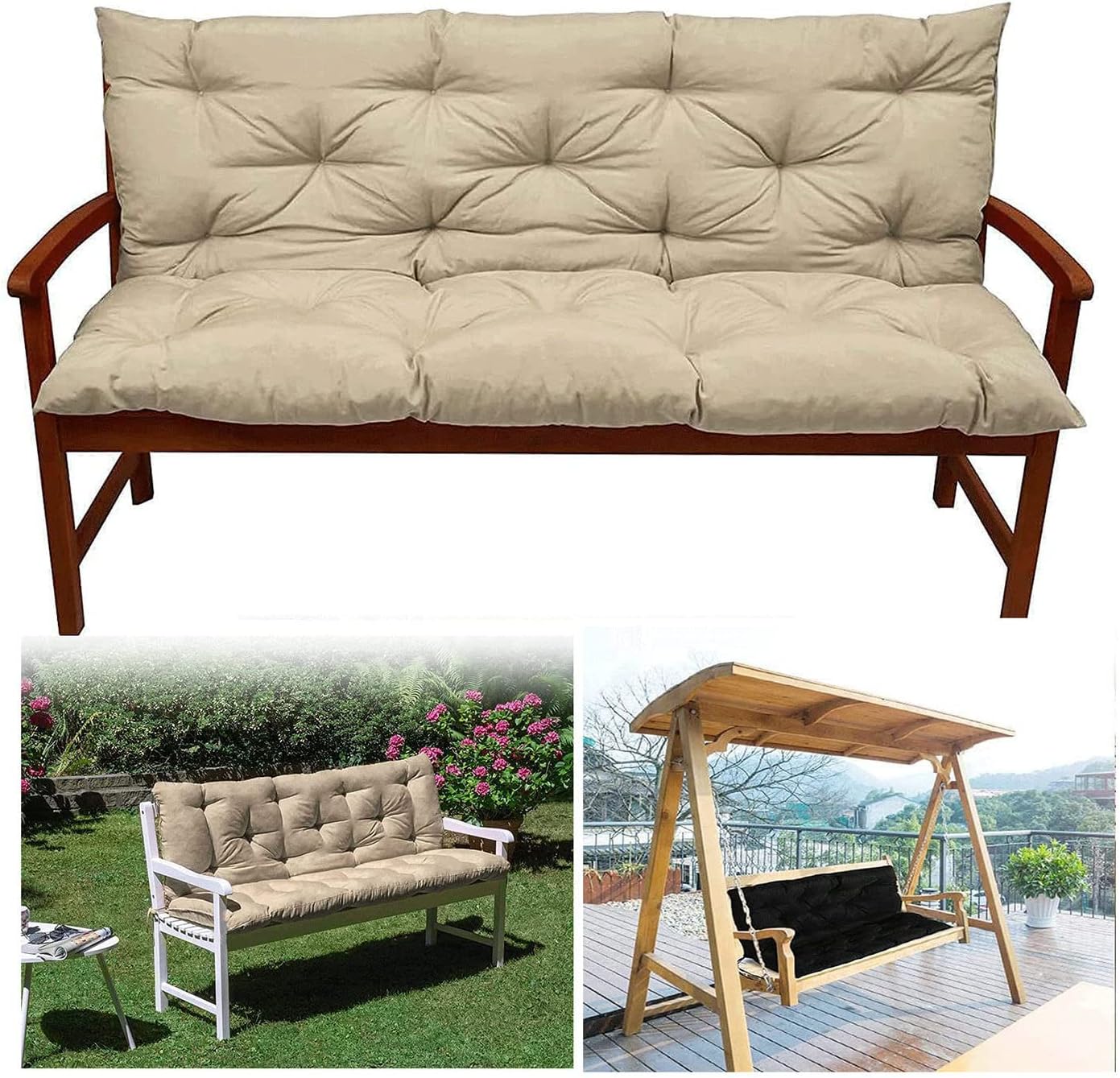 QHHALXZ Outdoor Bench Cushion, Garden Bench Cushion