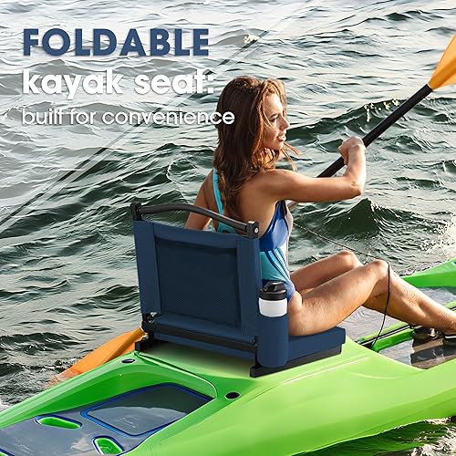 Miniatura 8 de Asiento de grada para deportes, asientos de estadio con respaldo y cojín grueso, sillas de gradas con correa para el hombro y bolsillo lateral,