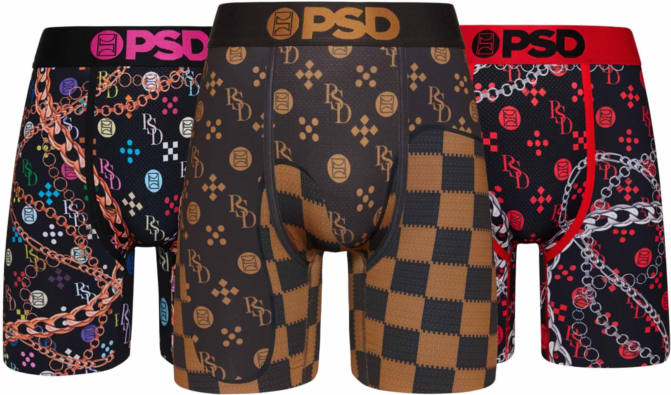 Underwear Mens Boxer Briefs - Luxury Print, Standard Length Packs and Singles, Soft & Breathable Boxer Briefs for Men