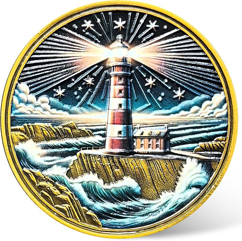 Lighthouse Sobriety Chip - 'Love The Light' Medallion for Guidance and Inspiration - AA Medallion Recovery Gift with Coin Capsule