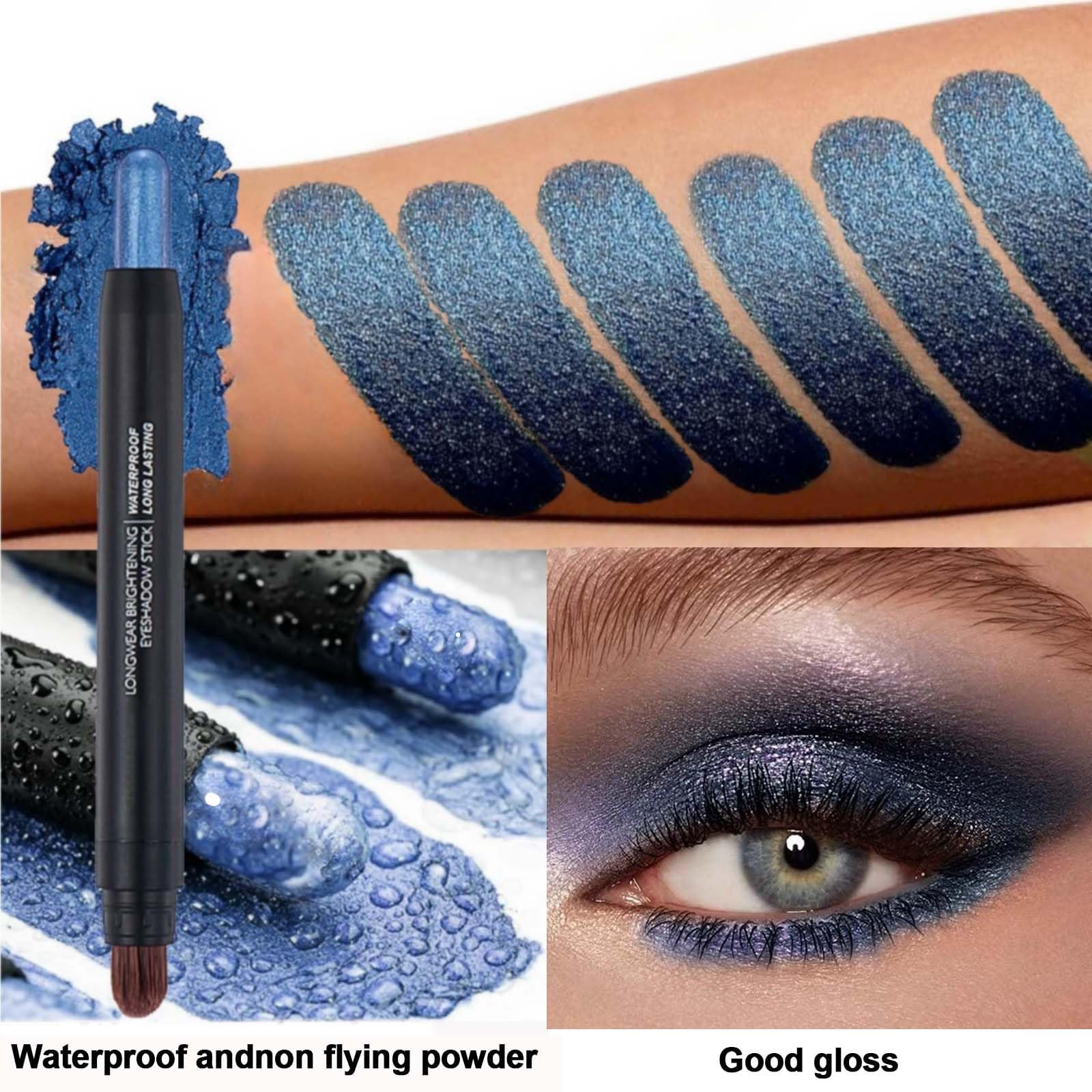 Sparkling Blue Eyeshadow Stick, Waterproof, Hypoallergenic, Fine Sparkle, Long Lasting - Image 4