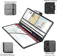 Vista 5 de RSAquar Car Registration and Insurance Holder, Vehicle Glove Box Organizer Cool Car Accessories, Auto Truck Document Holder for Cards, Driver AAA
