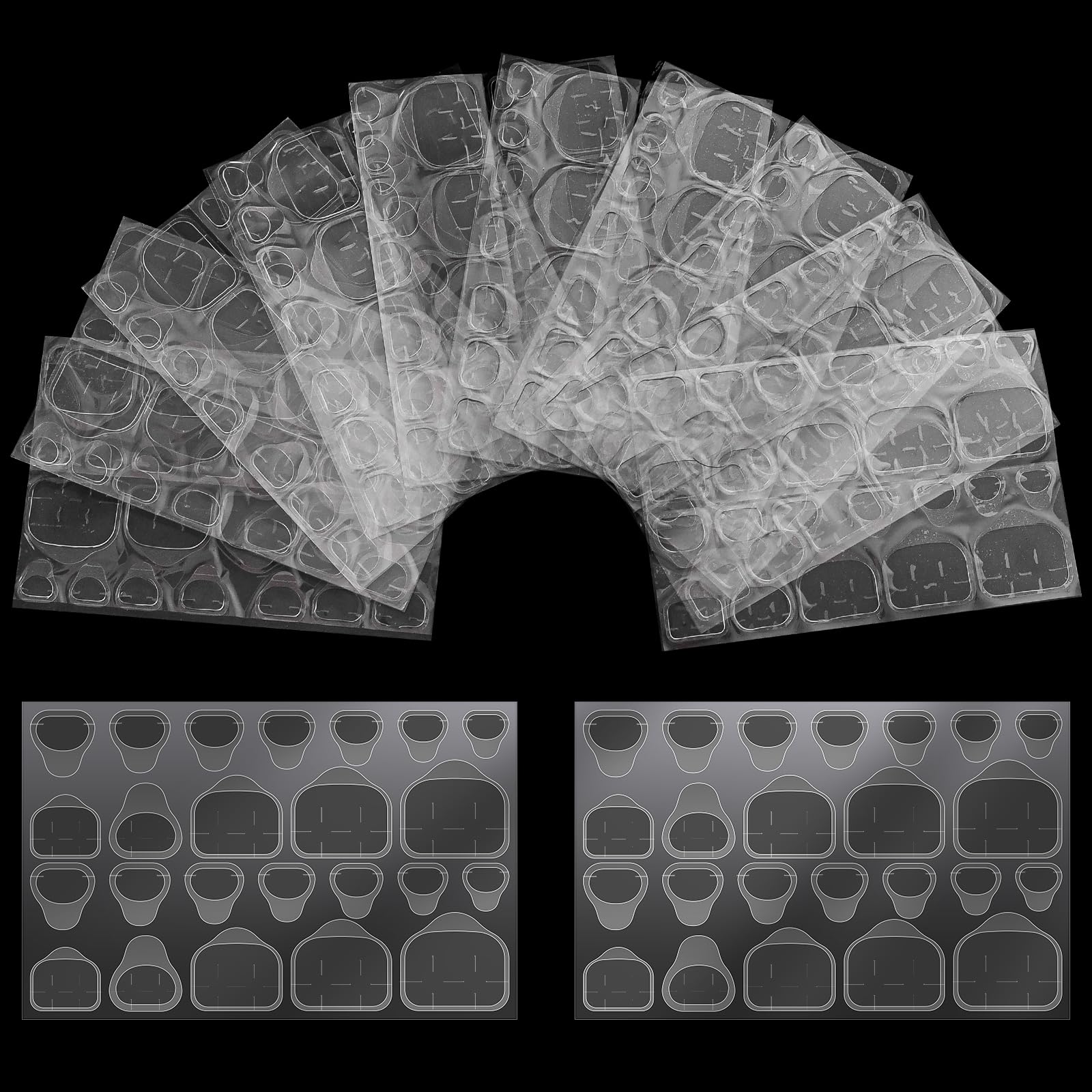 12 Sheets 288 PCS Toenails Glue Stickers Press on Toe Nails Tabs