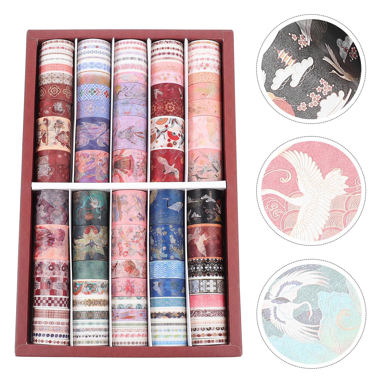 100 Rollen Washi Tape Bunt aus Japanischem Papier Leicht Abziehbar und Rückstandsfrei für Planer und Scrapbooking Dekoration