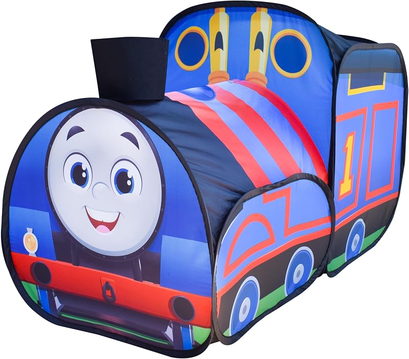 Sunny Days Thomas Pop Up Tent - Indoor Playhouse, Folds Flat - Ages 3+ | Polyester Fabric, 50 in W x 26 in L x 38 in H, Large Size, 36-84 Months, Train Engine Theme, Sodor Graphics