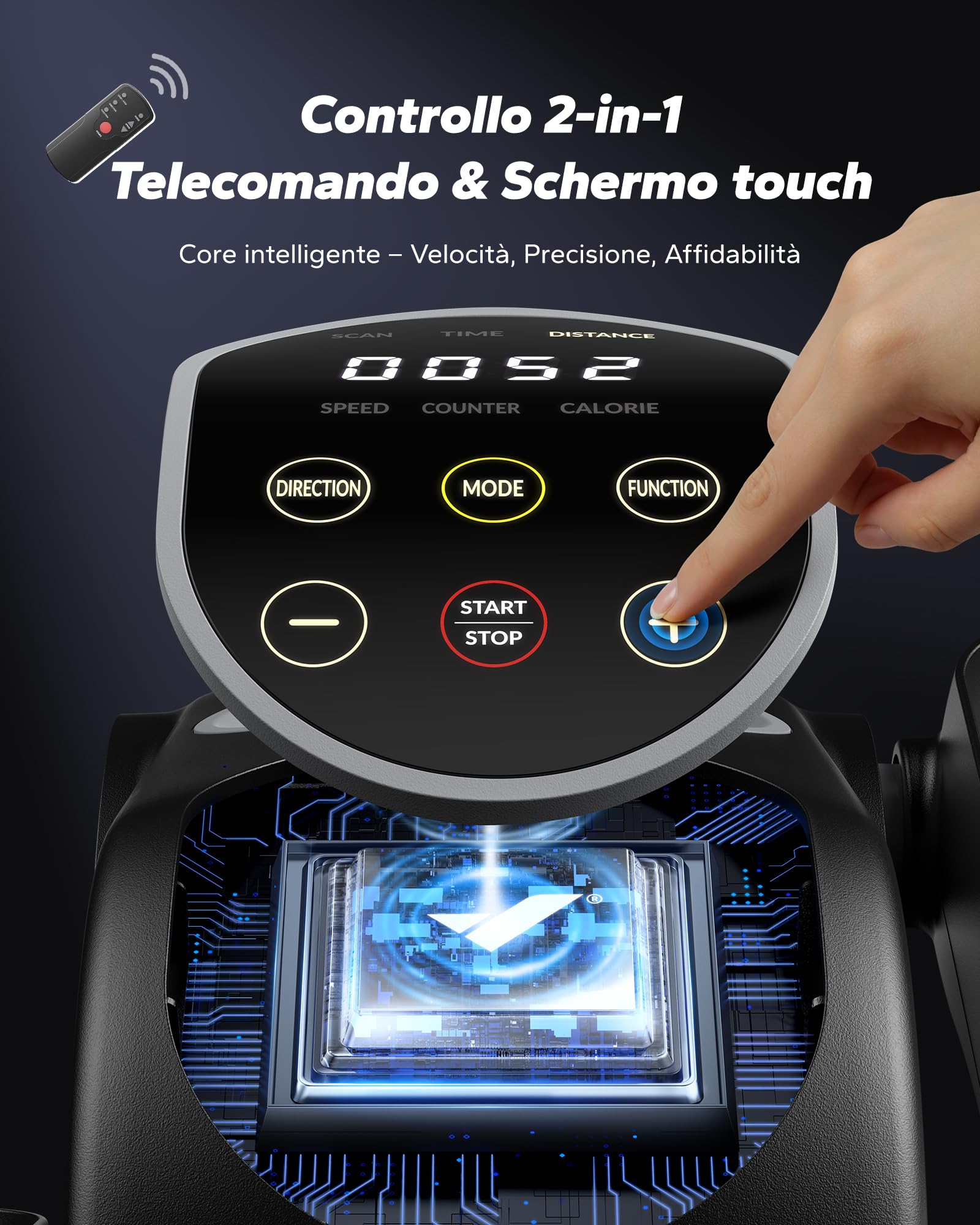 MERACH Ellittica Elettrico, Ellittico Sotto Scrivania per Casa con Telecomando, Display, Pad Antiscivolo, 12 Velocità, Silenzioso e Portatile, Trainer Ellittico per Anziani e Adulti