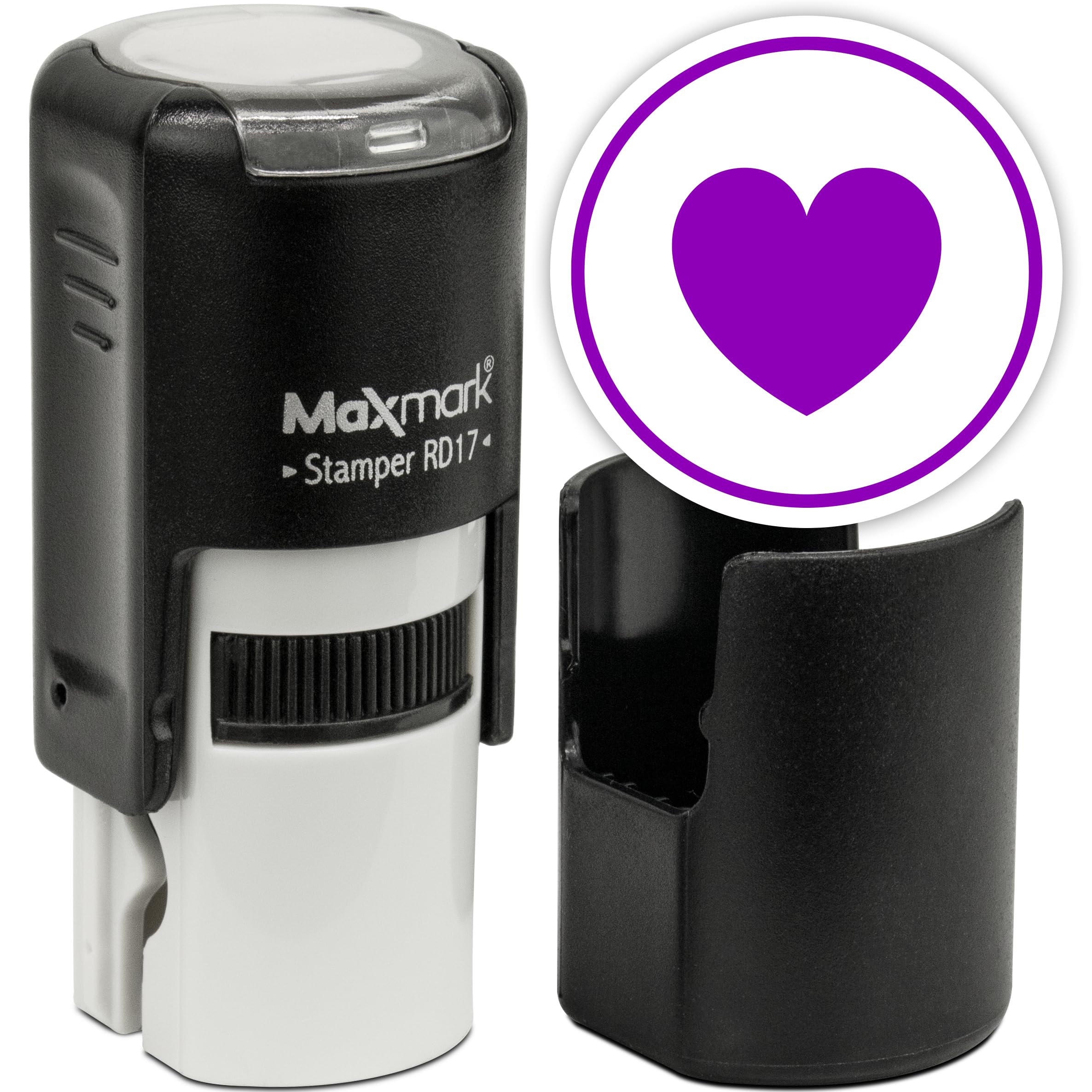 Amazon.com : MaxMark Round Self Inking Emoji Stamp - Heart