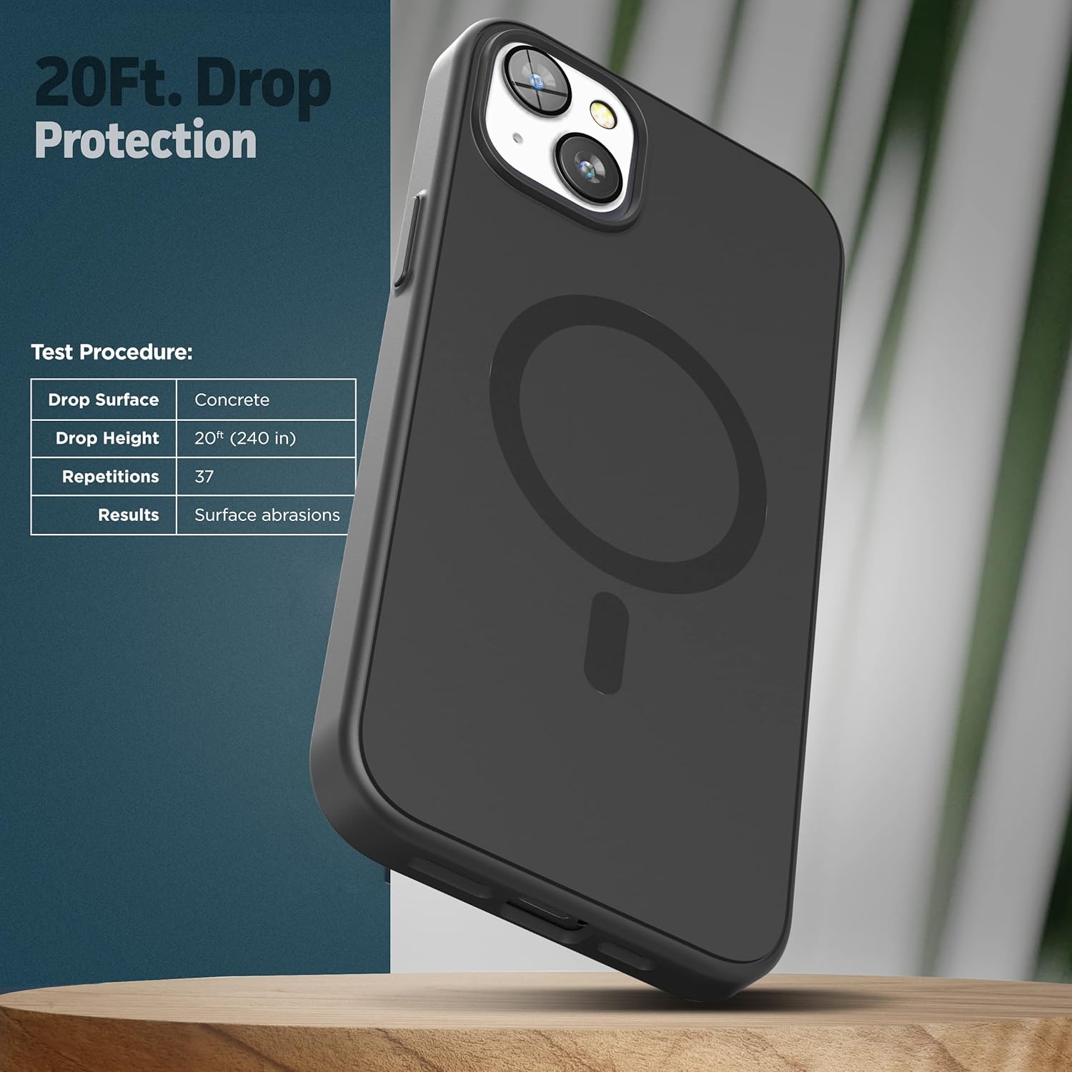 Encased SlimShield for iPhone 14 Belt Clip Case with Phone Holster (Compatible with MagSafe) Matte Black (iPhone 14)