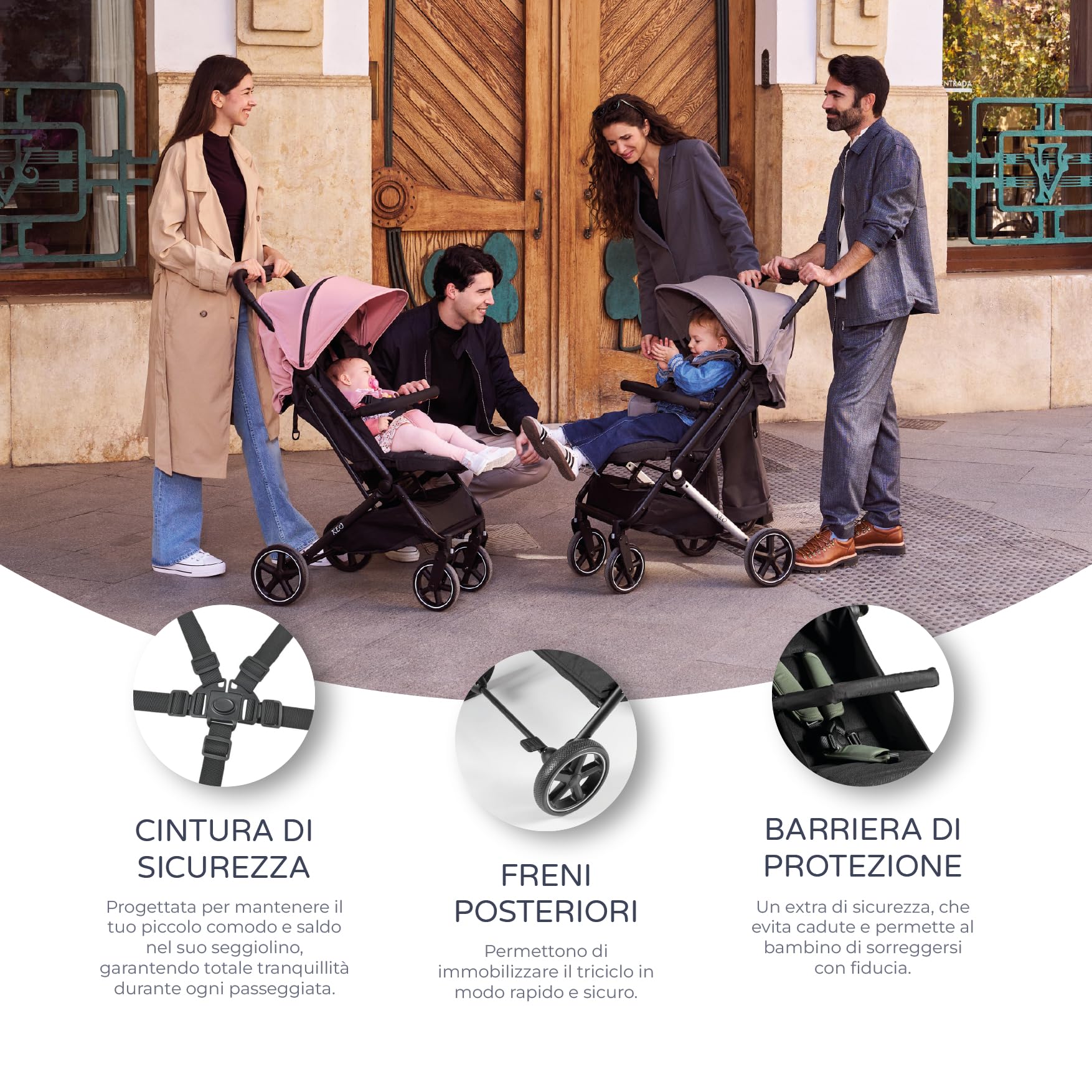 MS Keo Passeggino - Passeggino, Ultraleggero e Compatto - Fino a 22 Kg, Capottina Allungabile e Pieghevole tipo Libro (Verde)