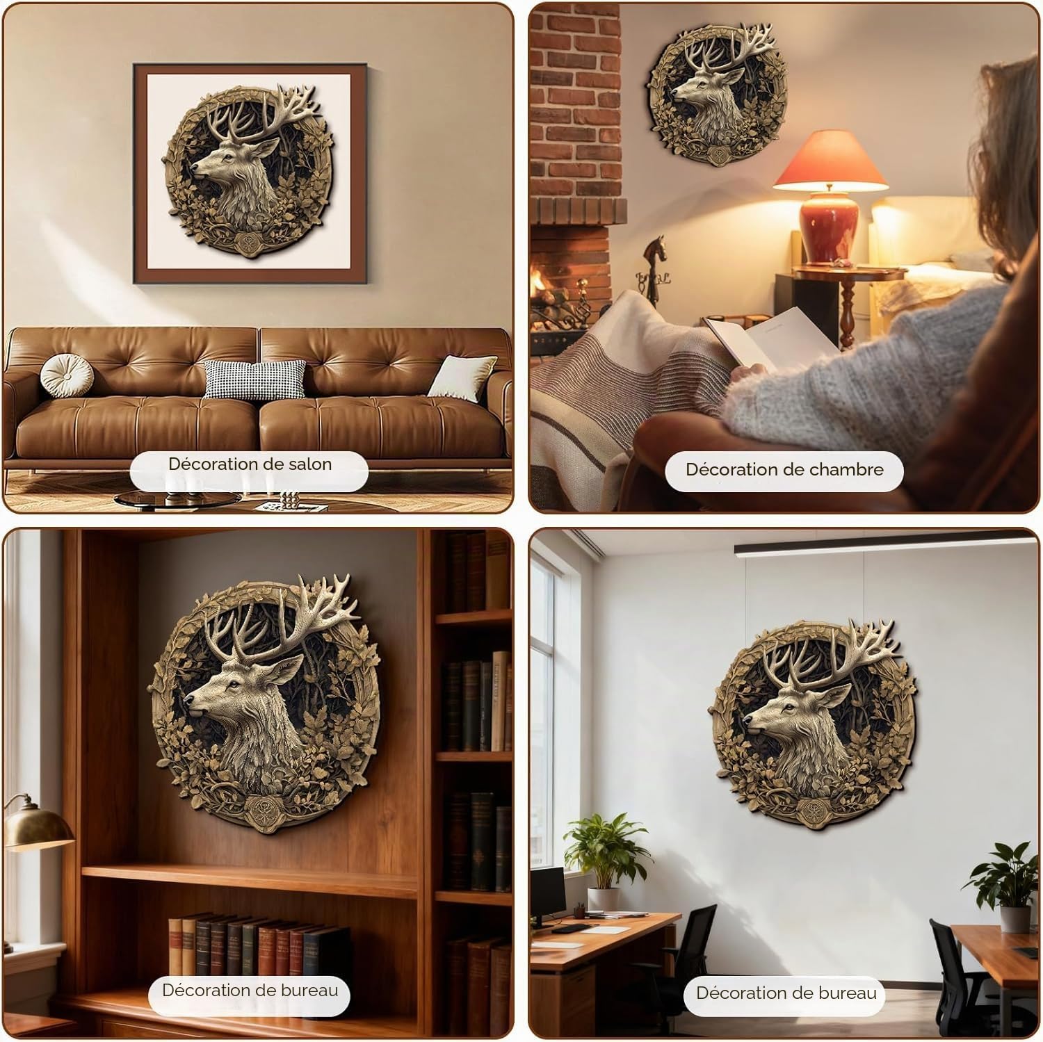 Puzzle en Bois pour Adultes-425 Pièces Cerf Unique en Forme De Puzzle en Bois,Cadeaux D’Anniversaire pour Les Vacances,Décoration Intérieure