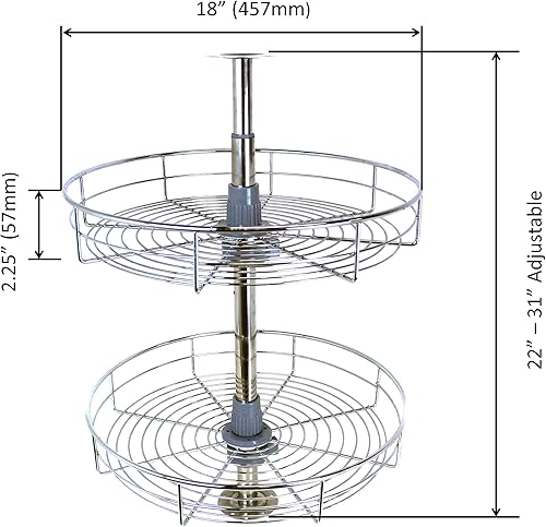 Miniatura 5 de Dowell 4001360d 30en H pared Esquina Lazy Susan, doble rack